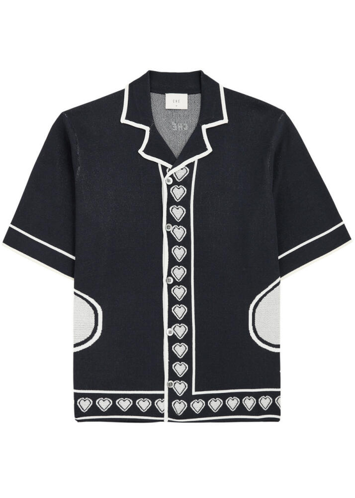 Che Spades Intarsia Knitted Shirt - Navy Cover