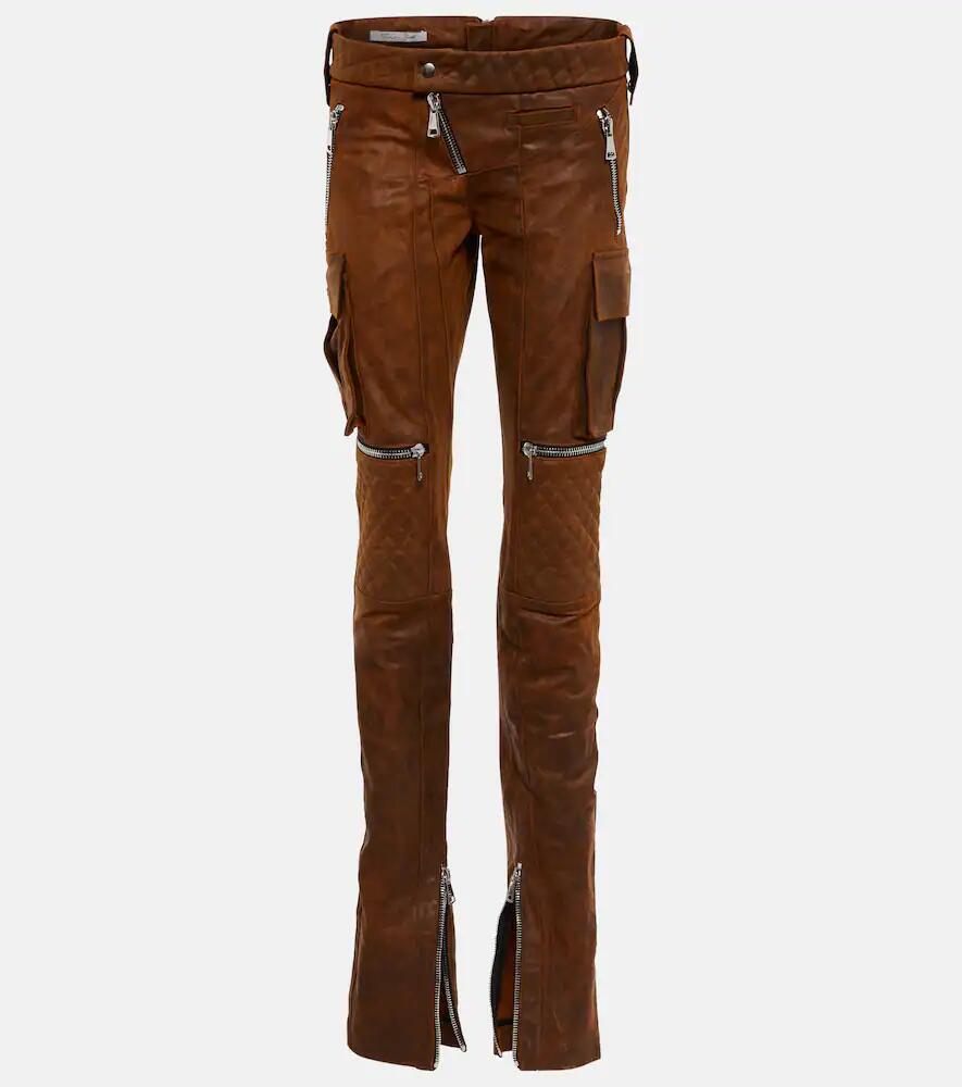 LaQuan Smith High-rise straight leather pants Cover