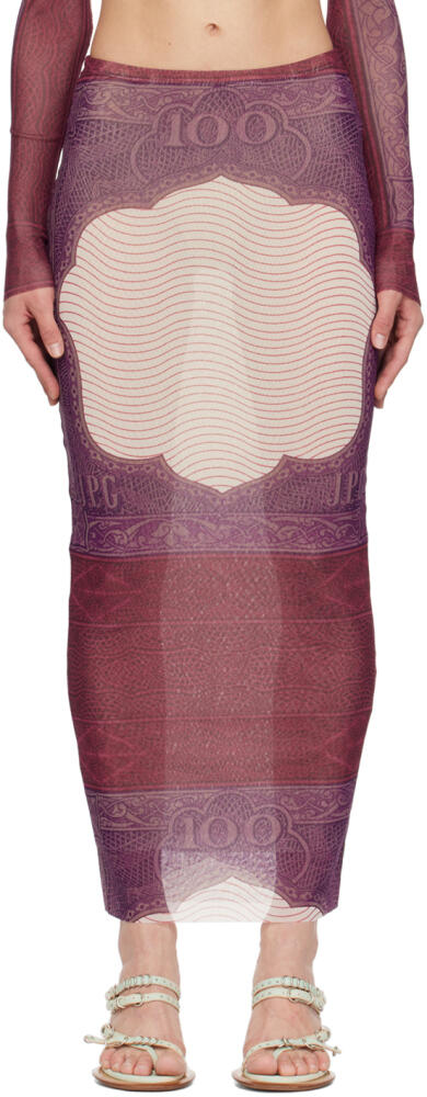 Jean Paul Gaultier Burgundy & Purple 'The Cartouche' Maxi Skirt Cover