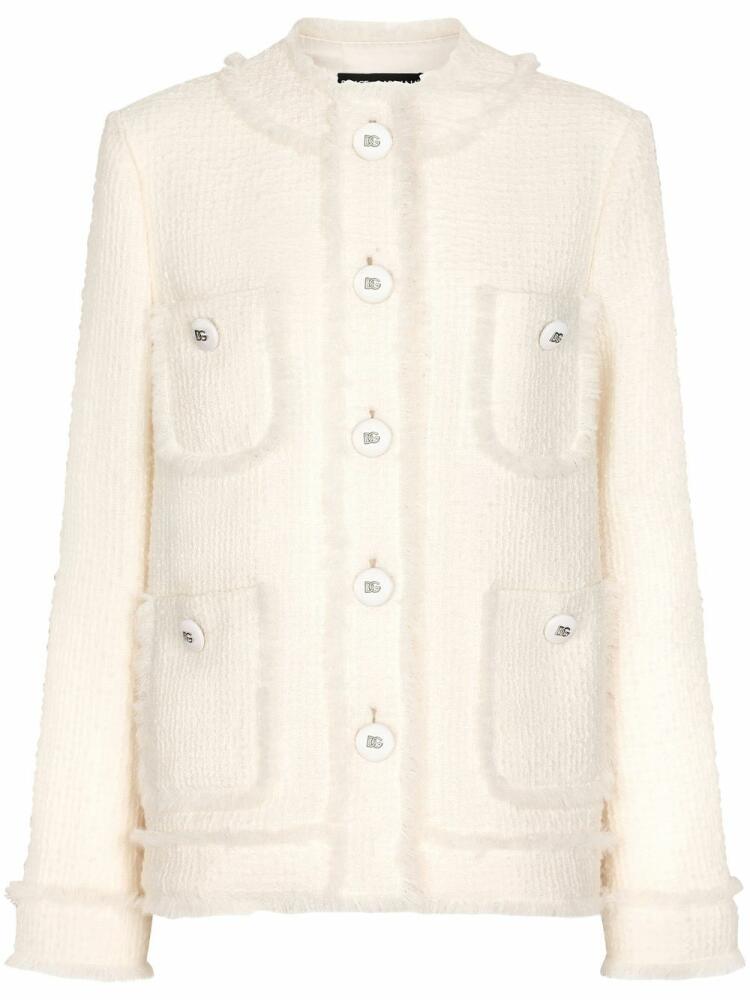 Dolce & Gabbana single-breasted tweed jacket - Neutrals Cover