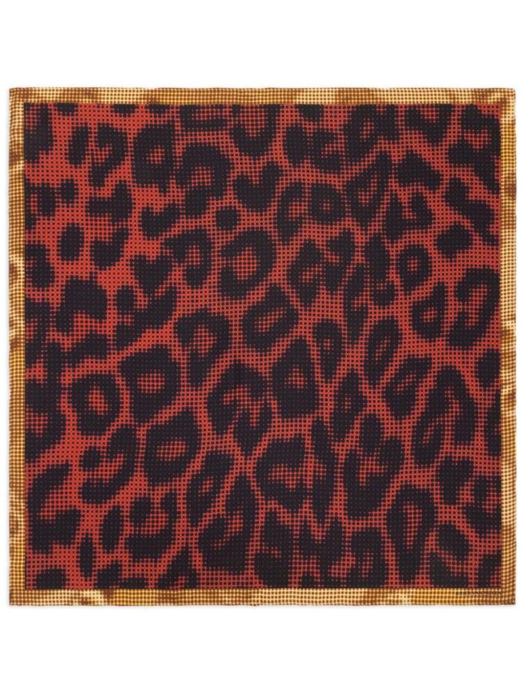 DRIES VAN NOTEN leopard-print silk scarf - Red Cover