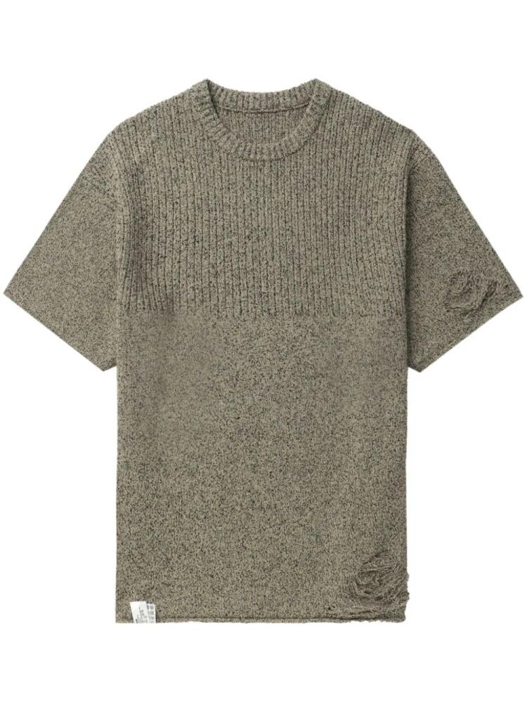 Ader Error distressed-effect mélange T-shirt - Neutrals Cover