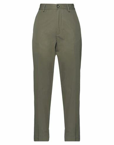 Pence Woman Pants Military green Cotton Cover