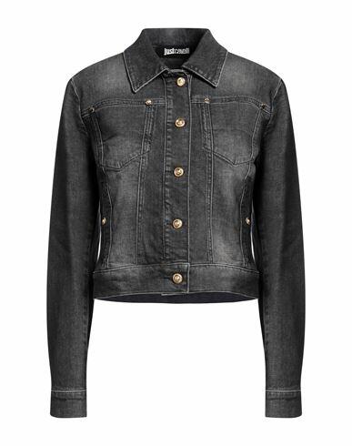 Just Cavalli Woman Denim outerwear Steel grey Cotton, Elastane Cover