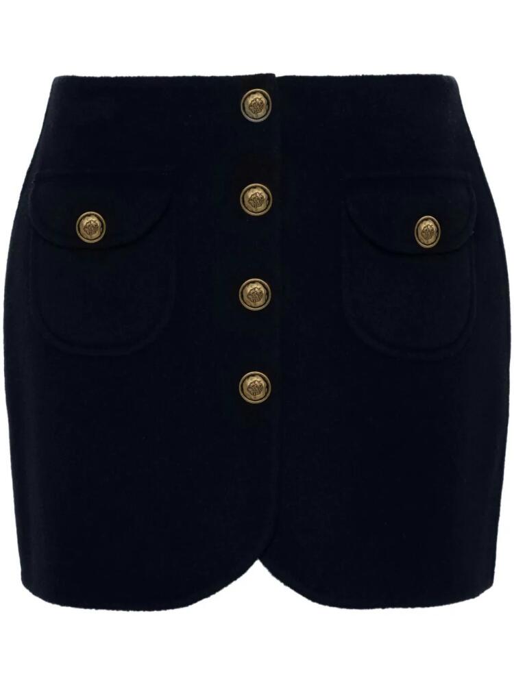 SANDRO wool felted mini skirt - Blue Cover