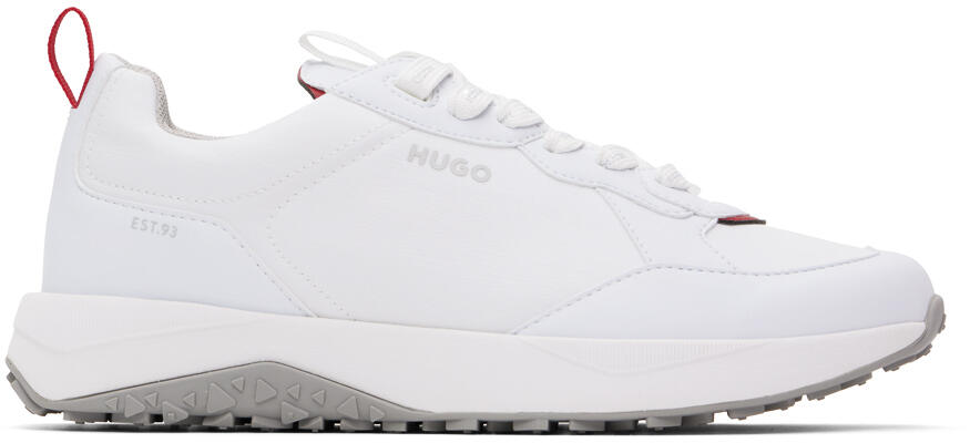 Hugo White Mixed Material Lace-Up Sneakers Cover