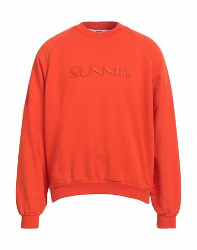 Sunnei Man Sweatshirt Orange Cotton, Elastane Cover