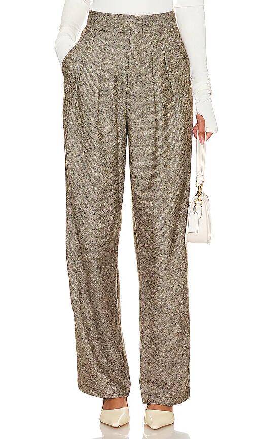 Rue Sophie Wick Double Pleat Trouser in Brown Cover