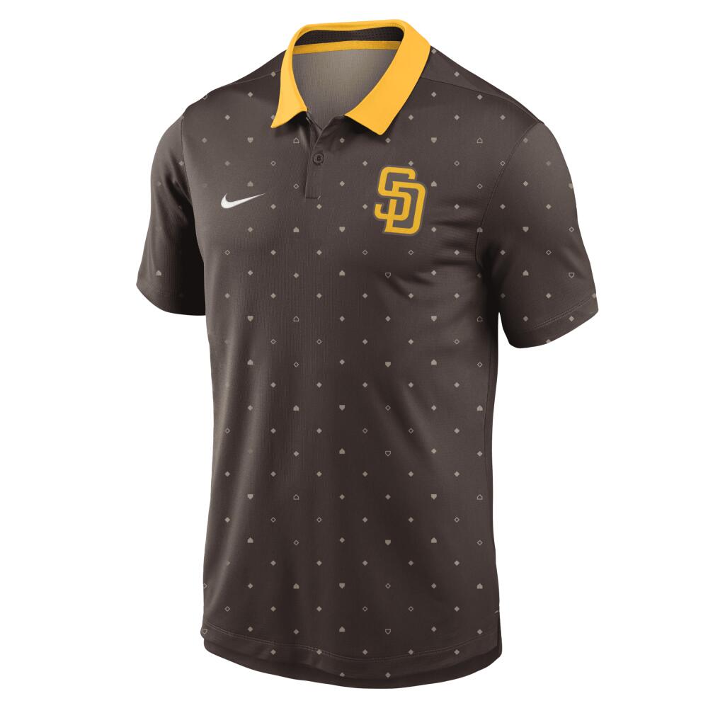 San Diego Padres Legacy Icon Vapor Nike Men's Dri-FIT MLB Polo in Brown Cover