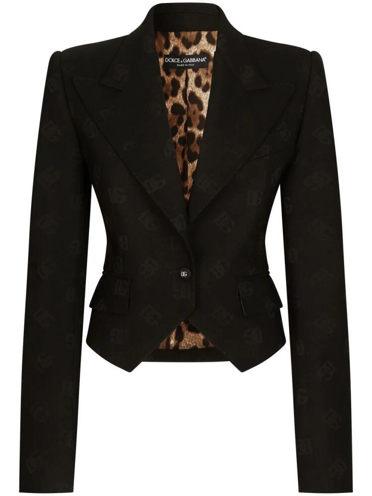 Dolce & Gabbana Spencer jacquard wool blazer - Black Cover