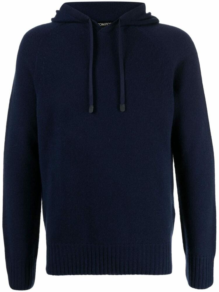 TOM FORD drawstring cashmere hooded jumper - Blue Cover