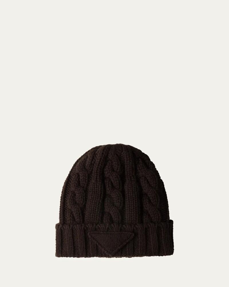 Prada Men's Cashmere Cable-Knit Beanie Cover