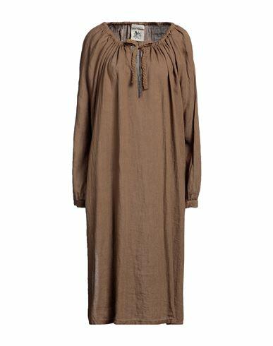 Semicouture Woman Midi dress Khaki Linen Cover