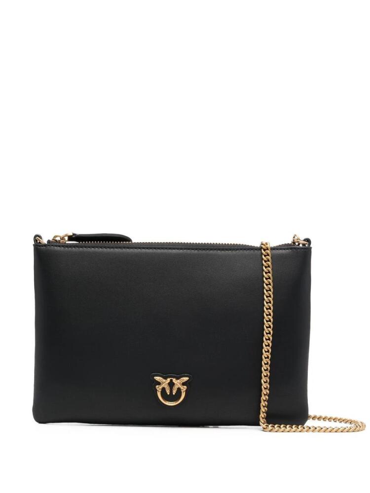 PINKO Love chain-strap clutch bag - Black Cover