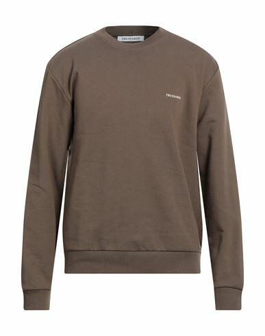 Trussardi Man Sweatshirt Khaki Cotton Cover