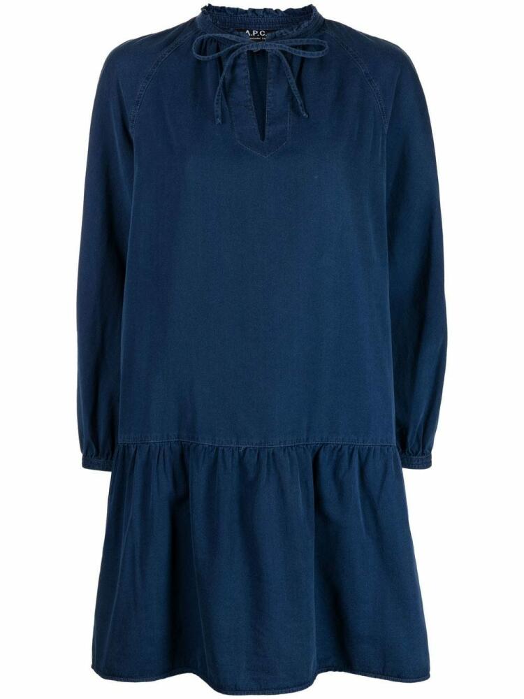 A.P.C. Natalia cotton-blend dress - Blue Cover