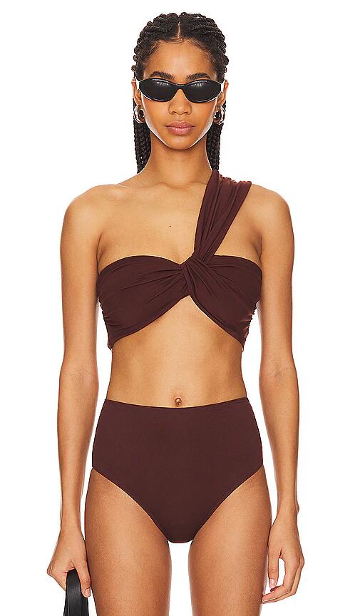 A.L.C. Athena Bikini Top in Brown Cover