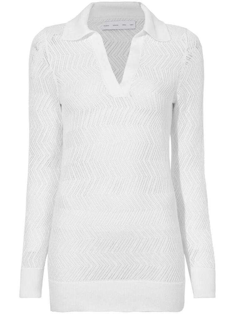 Proenza Schouler White Label Agnes zig-zag pointelle knitted jumper Cover