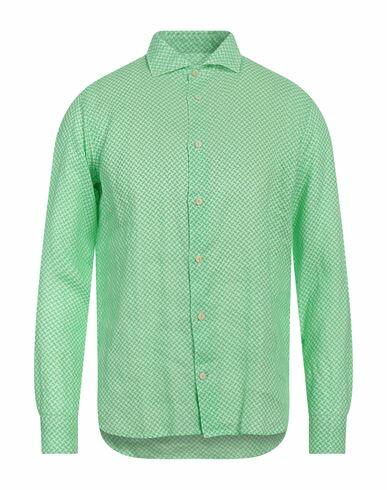 Drumohr Man Shirt Light green Linen Cover