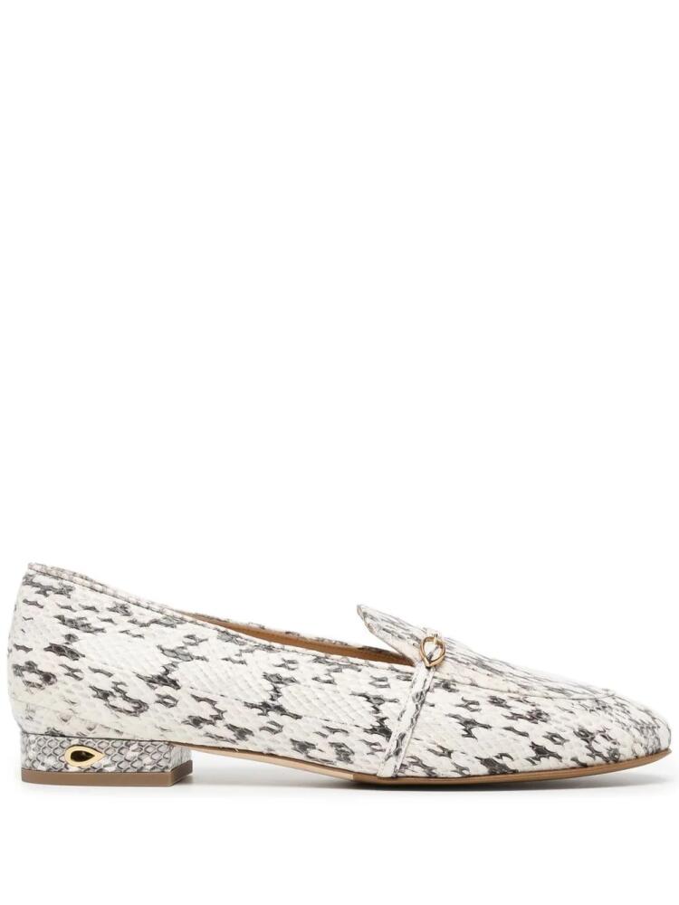 Jennifer Chamandi snakeskin print loafers - White Cover