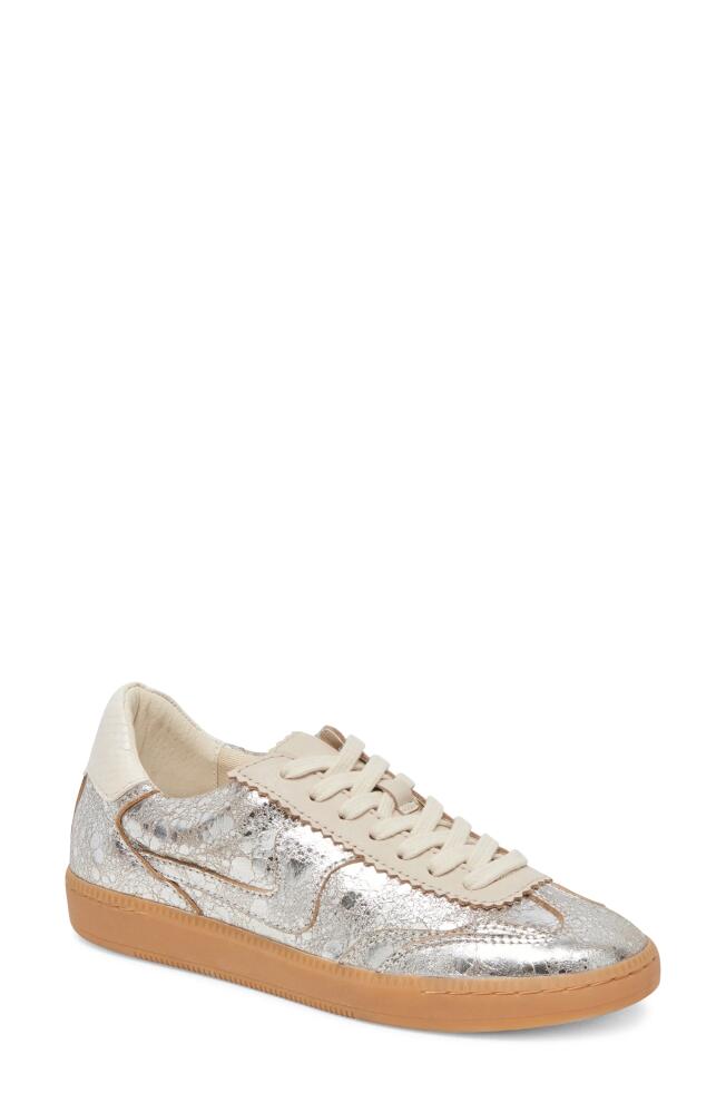 Dolce Vita Notice Sneaker in Silver Crackled Leather Cover