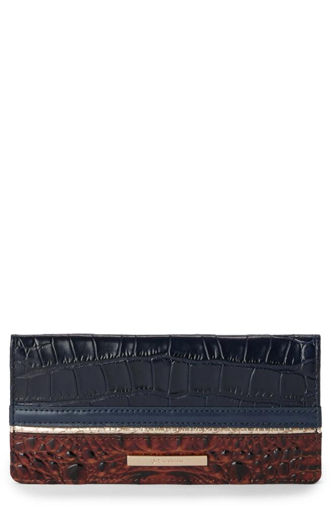 Brahmin Ady Embossed Leather Continental Wallet in Navy Cover