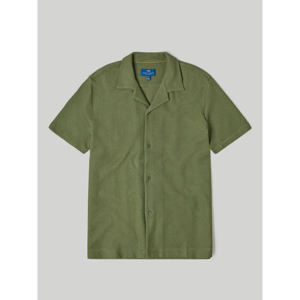 Robert Talbott Williams Waffle Knit Camp Shirt in Olive Cover