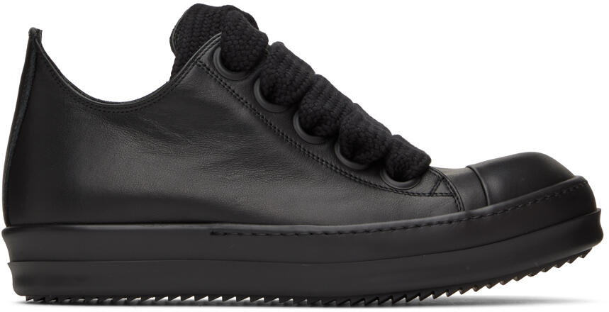 Rick Owens Black Jumbo Laced Low Sneakers Cover