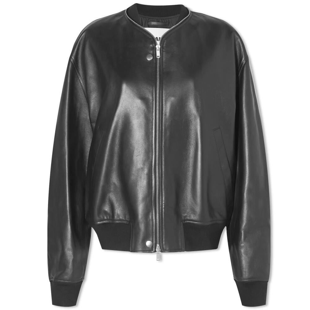 Jil Sander Women's Leather Bomber Jacket in Black Cover