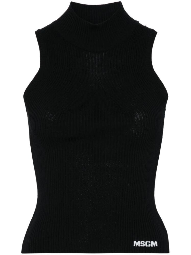 MSGM logo-motif tank top - Black Cover