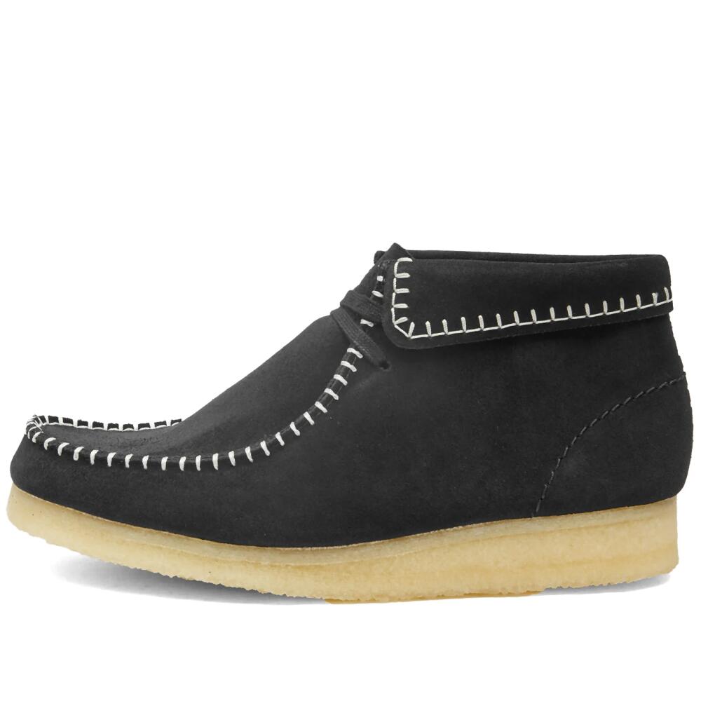 Clarks Originals Women's Wallabee Stitch Boots in Black Suede Cover