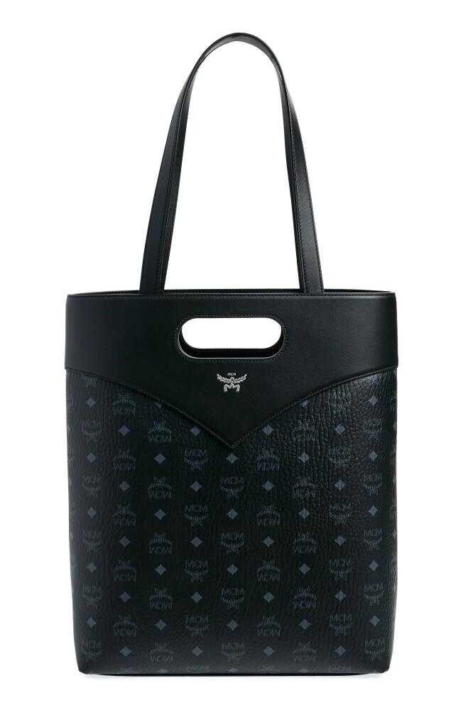 MCM Large Diamond Visetos Tote Bag in Black Cover