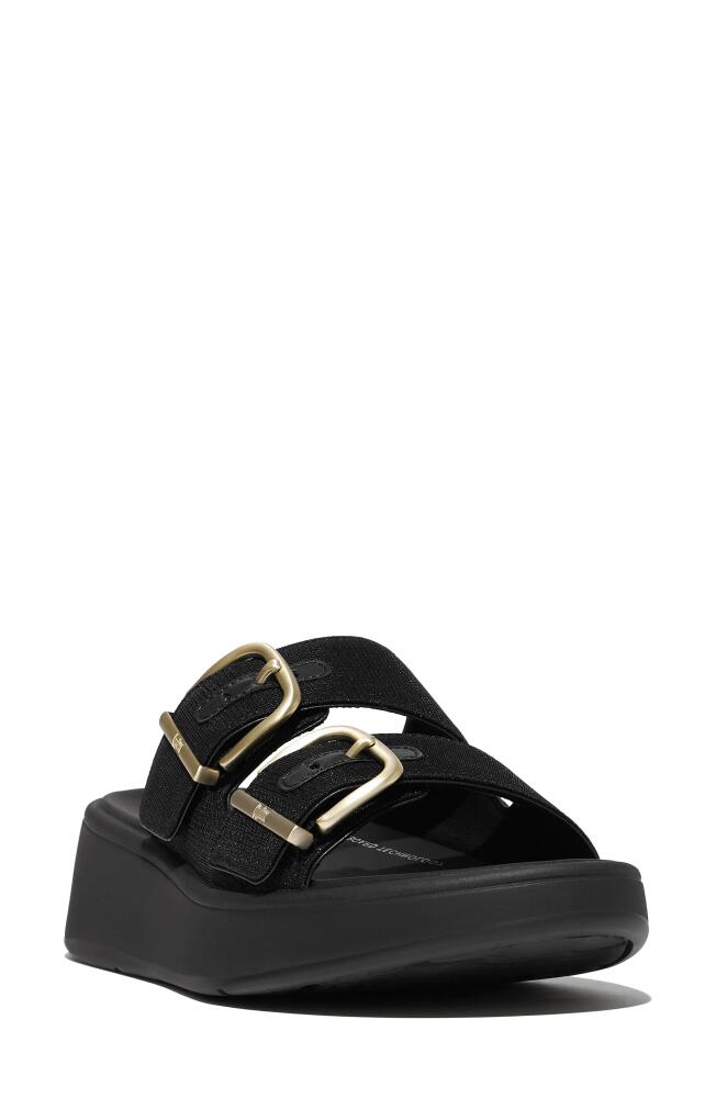 FitFlop F-Mode Shimmer Buckle Sandal in Black Cover