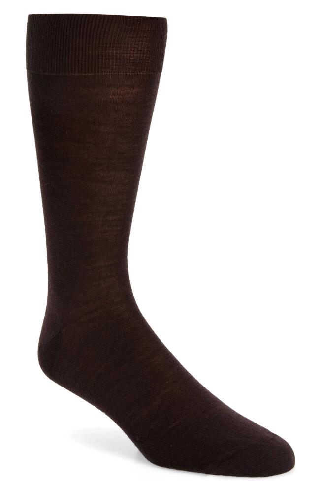 Canali Solid Wool Blend Socks in Brown Cover