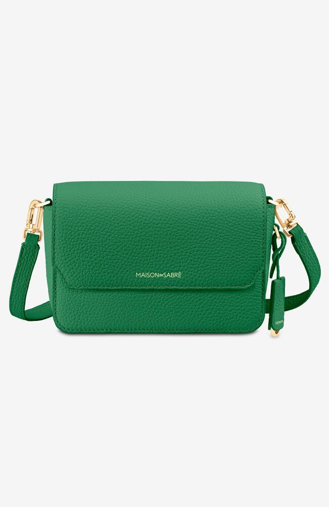 MAISON de SABRÉ Mini Leather Flap Bag in Emerald Green Cover