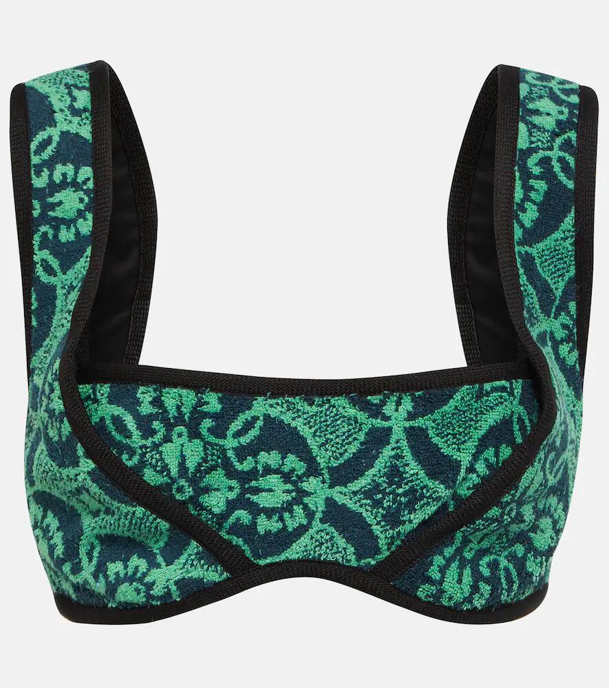 Marine Serre Printed terry bralette Cover