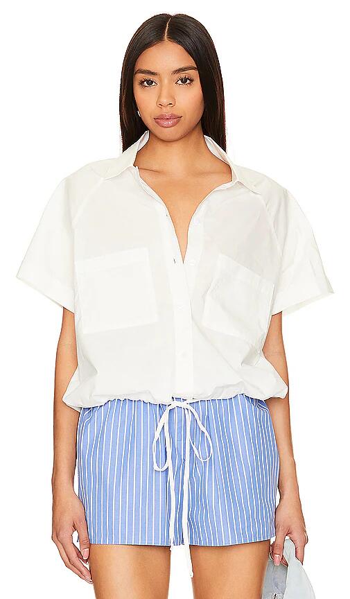 LNA Alpine Short Sleeve Button Up in White Cover