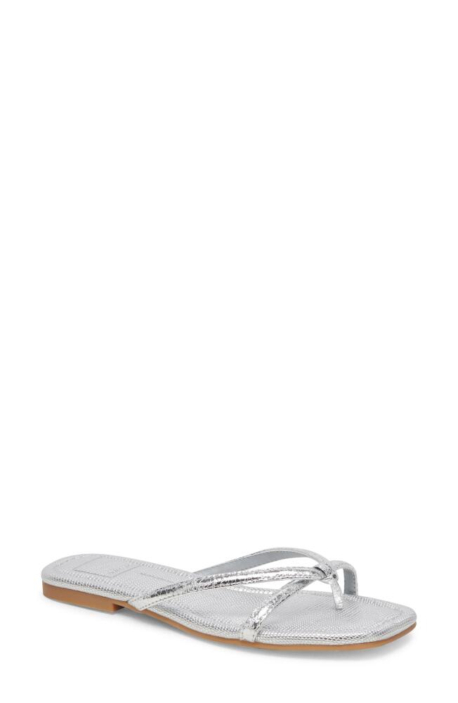 Dolce Vita Lucca Flip Flop in Silver Distressed Leather Cover