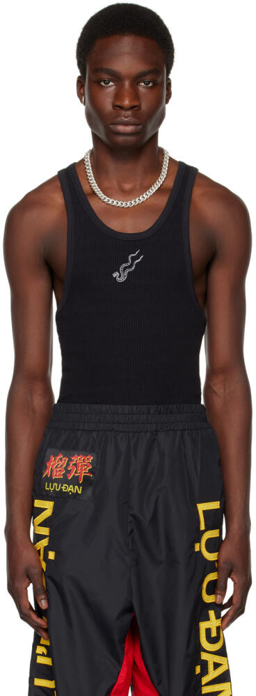 LU'U DAN Black Embroidered Tank Top Cover