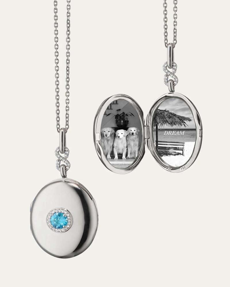 Monica Rich Kosann Blue Topaz Infinity Locket Necklace Cover