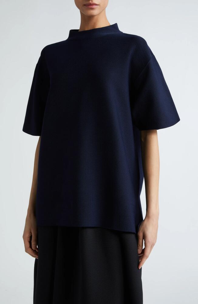 CFCL Garter Mock Neck Knit Top in Navy Cover