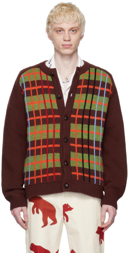 Bode Brown County Plaid Cardigan Cover