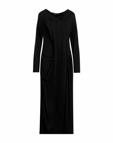 Yohji Yamamoto Woman Maxi dress Black Cotton, Cashmere Cover