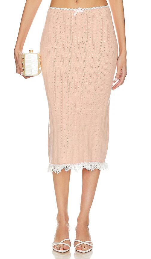 For Love & Lemons Andy Midi Skirt in Pink Cover