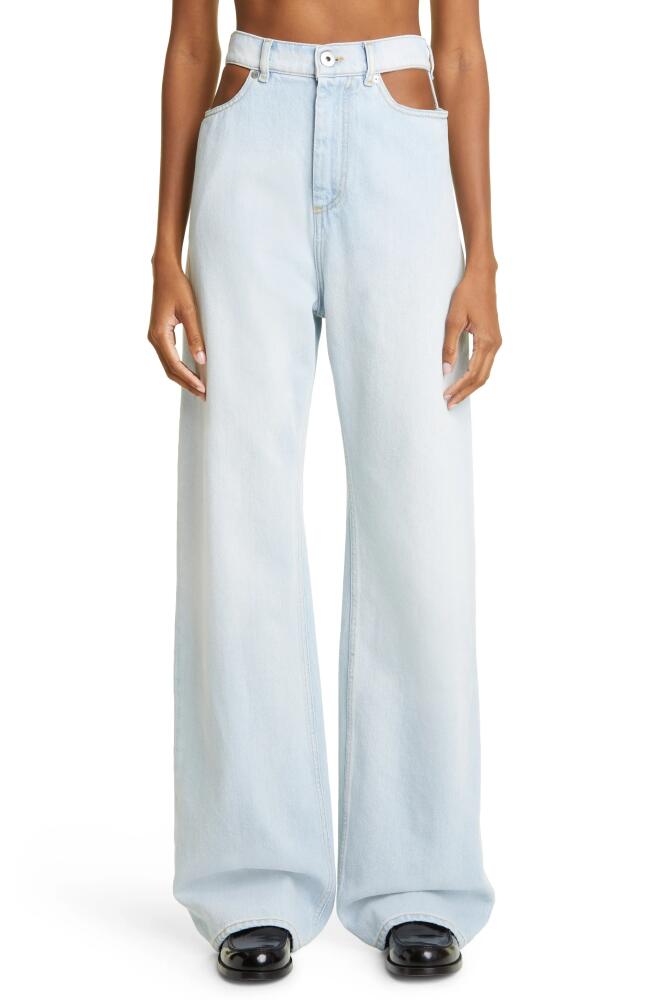 Maison Margiela Cutout High Waist Wide Leg Jeans in Denim Cover