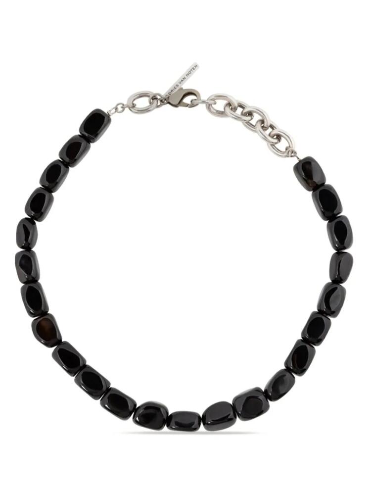 DRIES VAN NOTEN gemstone-embellished beaded necklace - Black Cover