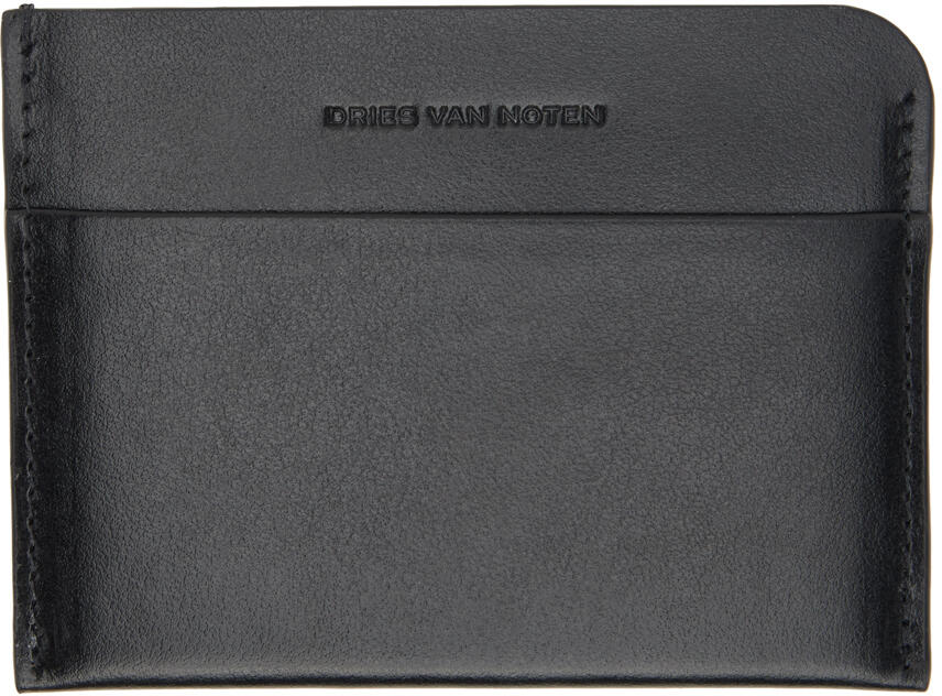 Dries Van Noten Black Embossed Card Holder Cover