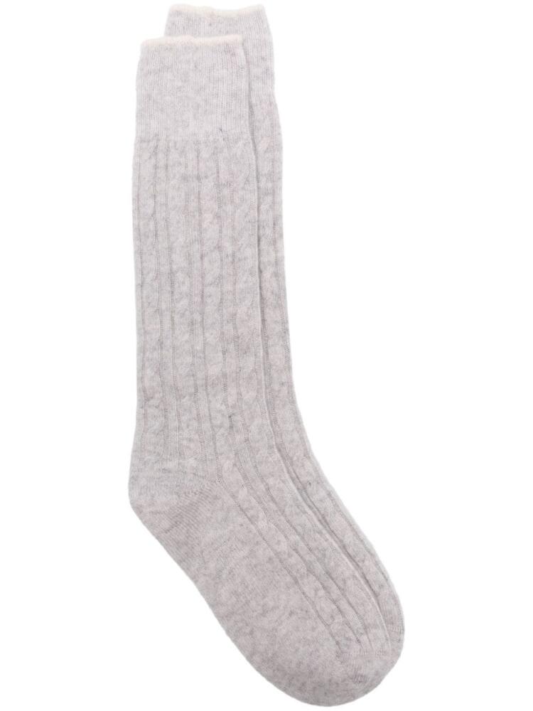 Eleventy cable-knit socks - Grey Cover