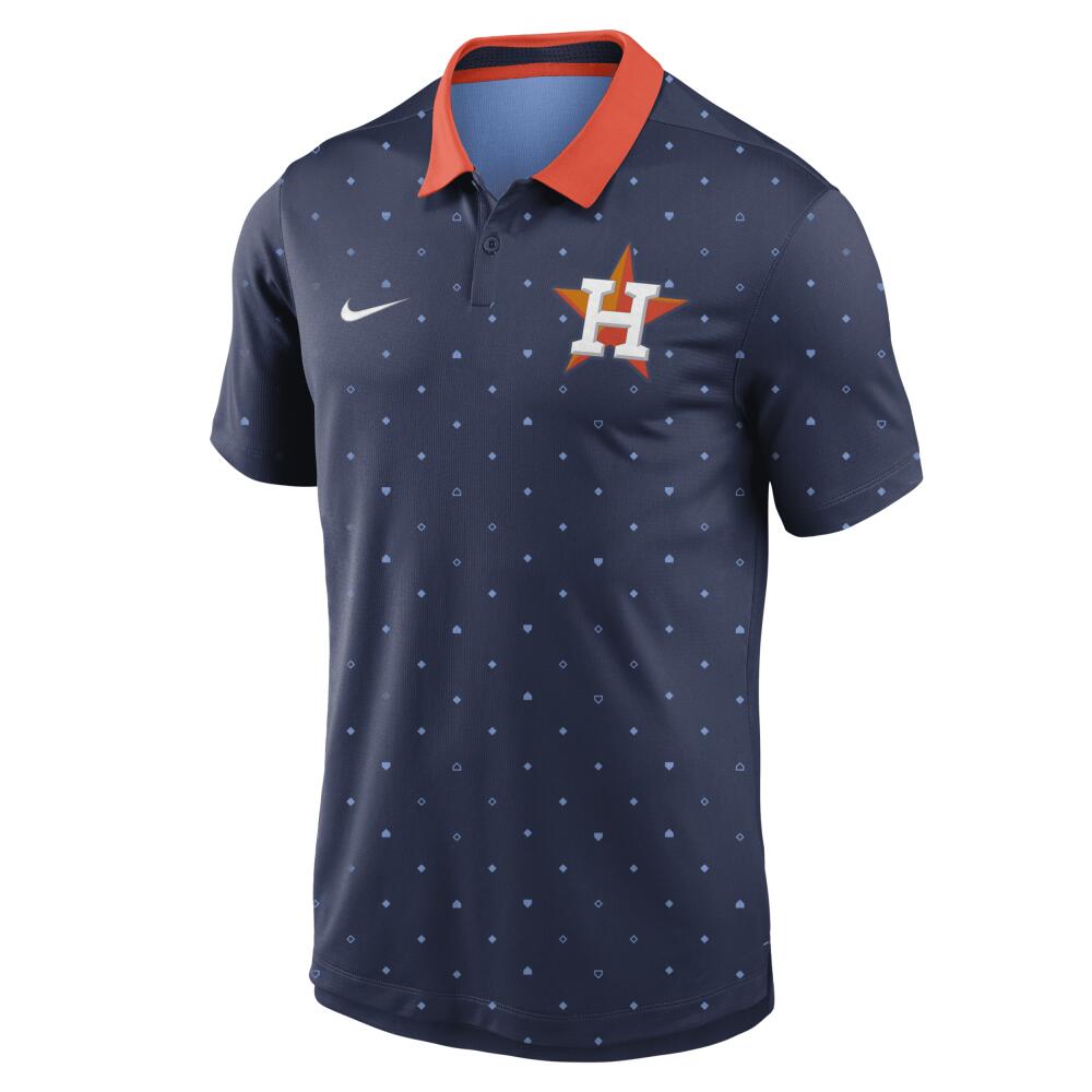 Houston Astros Legacy Icon Vapor Nike Men's Dri-FIT MLB Polo in Blue Cover