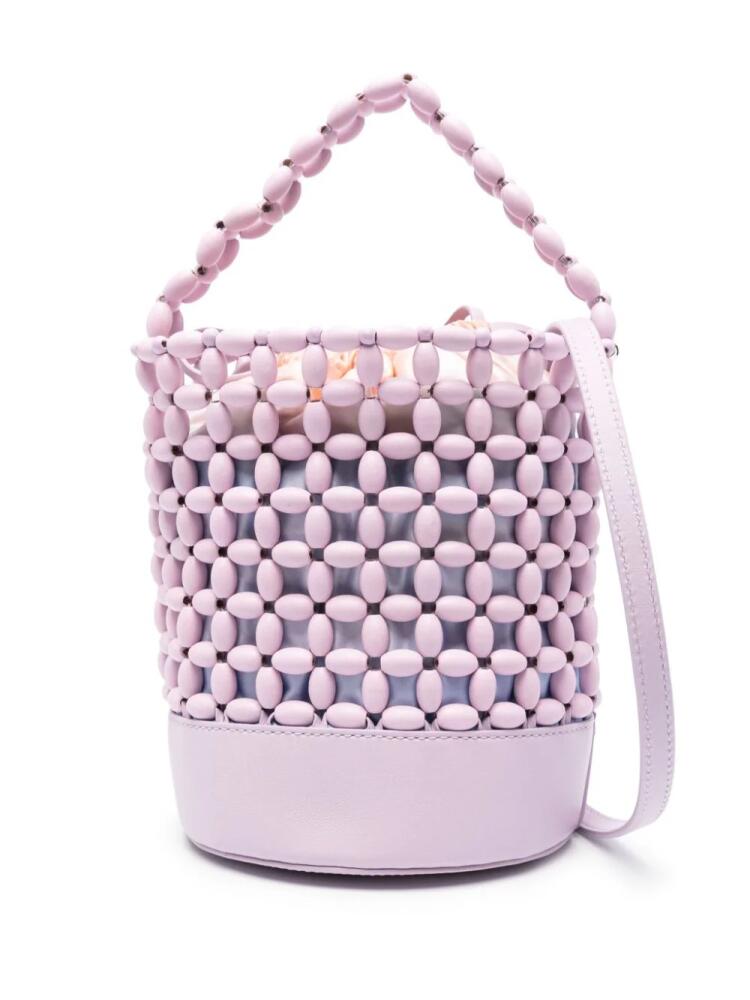 Maje bead-embellished bucket bag - Pink Cover